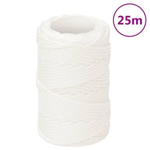 vidaXL Boat Rope Full White 2 mm 25 m Polypropylene