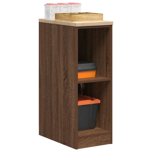vidaXL Garage Storage Cabinet Brown Oak 30x51x85 cm Solid Wood Pine