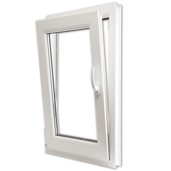 vidaXL Triple Glazing Tilt & Turn PVC Window Handle on the Right 600 x 1000 mm