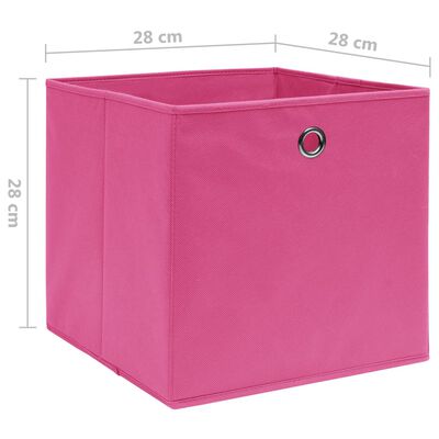 vidaXL Storage Boxes 4 pcs Non-woven Fabric 28x28x28 cm Pink