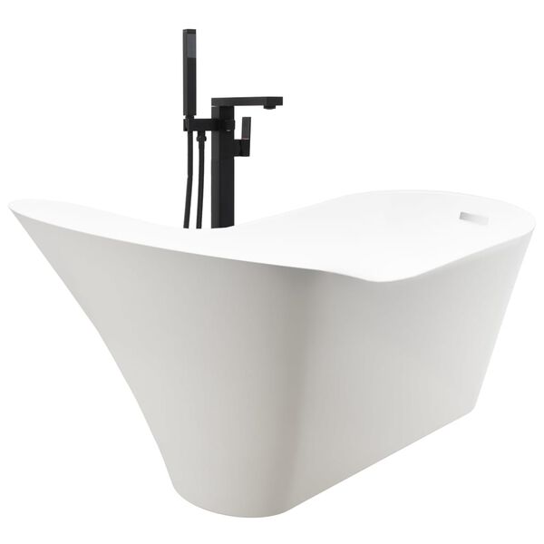 vidaXL Freestanding Bathtub and Faucet 210 L 90 cm Black