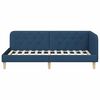 vidaXL Corner Bed Frame with Headboard Blue 90 x 200 cm Fabric