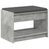 vidaXL Hall Bench with Cushion Concrete Grey 63 x 38 x 45 cm
