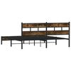 vidaXL Metal Bed Frame without Mattress Smoked Oak 200x200 cm