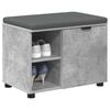 vidaXL Hall Bench with Cushion with Door Concrete Grey 60 x 38 x 46 cm