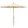 vidaXL Garden Parasol &Oslash; 300 x 248 cm Solid Eucalyptus Wood Cream White