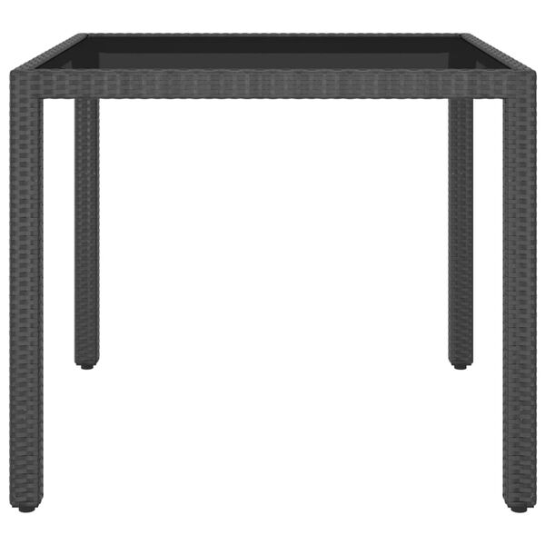 vidaXL Garden Table Black 90x90x75 cm Poly Rattan