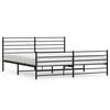 vidaXL Metal Bed Frame without Mattress with Footboard Black 183x213cm