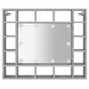 vidaXL Mirror Cabinet with LED Grey Sonoma 91x15x76.5 cm