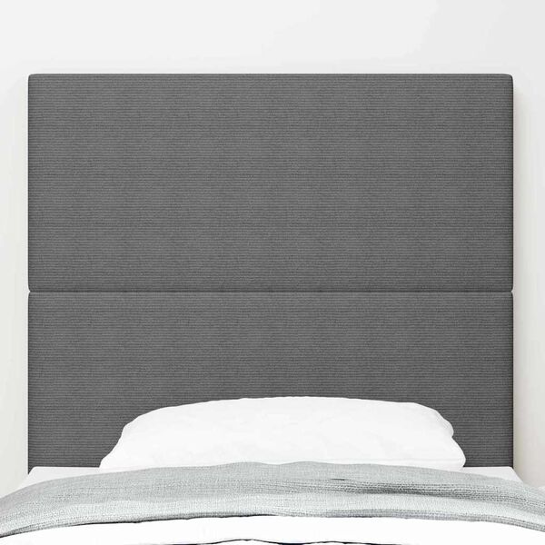 vidaXL LED Headboard with LED Strip Lights Light grey 100 cm Fabric