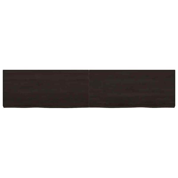 vidaXL Bathroom Countertop Dark Brown 180x40x(2-6) cm Treated Solid Wood