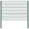 vidaXL Fence Panel with Posts Iron 1730x120 cm Green