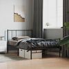 vidaXL Metal Bed Frame without Mattress with Footboard Black 90x190cm