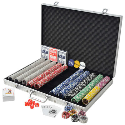 vidaXL Poker Set with 1000 Laser Chips Aluminium