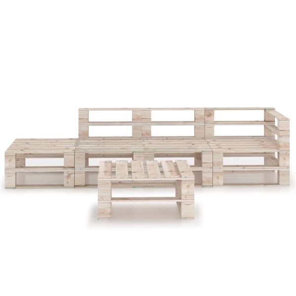 vidaXL 5 Piece Garden Pallet Lounge Set Pinewood