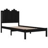 vidaXL Bed Frame without Mattress Black Solid Wood 100x200 cm (810011+818459)