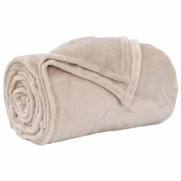 vidaXL Throw Blanket Beige 220 x 240 cm Fleece