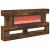 vidaXL Electric Fireplace Smoked Oak 150 x 21 x 77 cm Engineered wood