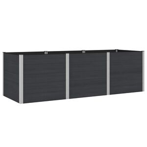 vidaXL Garden Raised Bed Black 300 x 100 x 91 cm WPC and Aluminium