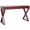 vidaXL Computer Desk Brown 132x47x77 cm Solid Mahogany Wood