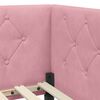 vidaXL Corner Bed Frame with Headboard Pink 90 x 200 cm Velvet