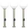 vidaXL Bollard Lights with Outlet 3 pcs 80 cm Stainless Steel IP44