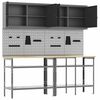 vidaXL Work Bench Set with Shelf with Storage 8 pcs Grey Steel