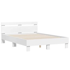 vidaXL Bed Frame with Headboard White 137 x 190 cm Engineered Wood