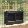 vidaXL Rabbit Feeder Black 64.5 x 25.5 x 45.5 cm Cold-Rolled Steel