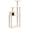vidaXL Cat Tree | Cream | Engineered wood | Large | Adjustable Armrests