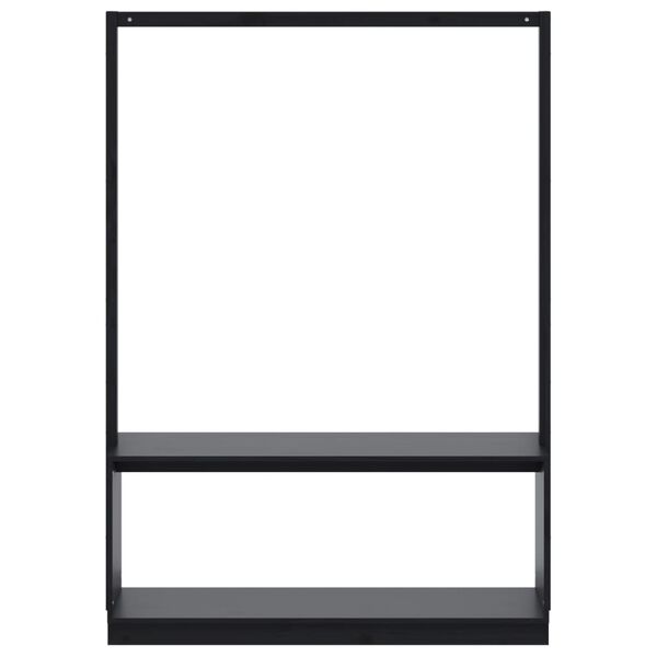 vidaXL Clothes Rack with Shoe Storage Black 113x40x157.5 cm Solid Wood Pine