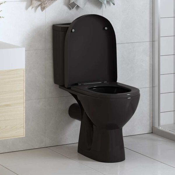 vidaXL Soft-close Toilet Seat with Quick-release Design Black