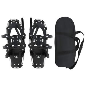 vidaXL 3 in 1 Snowshoes Silver and Black 21 inches Aluminum and HDPE