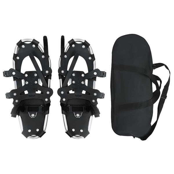 vidaXL 3 in 1 Snowshoes Silver and Black 21 inches Aluminum and HDPE