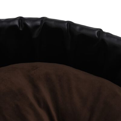 vidaXL Dog Bed Black and Brown 90x79x20 cm Plush and Faux Leather
