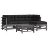 vidaXL 5 Piece Garden Lounge Set with Cushions Grey Solid Wood