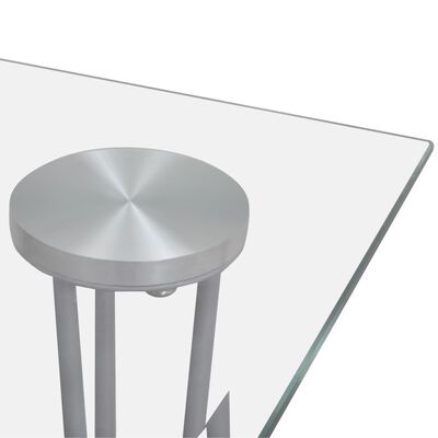vidaXL Dining Table with Glass Top Transparent