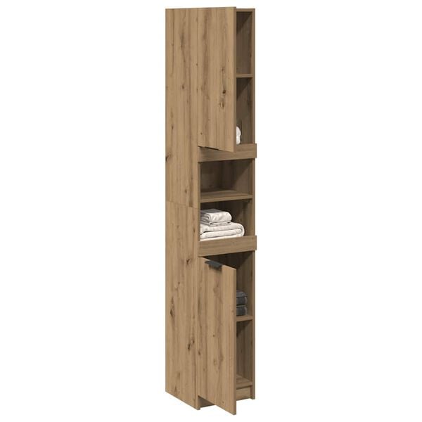 vidaXL Bathroom Cabinet Artisan Oak 32x34x188.5 cm Engineered Wood