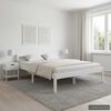 vidaXL Bed Frame without Mattress White Solid Pine Wood 140x200 cm