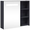 vidaXL Bathroom Mirror Cabinet with LED Light Grey 60x13x52 cm