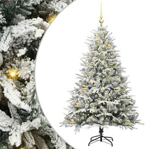 vidaXL Artificial Pre-lit Christmas Tree with Ball Set Green 150 cm