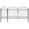 vidaXL Garden Fence Gate with Arched Top ASSEN 400 x 125 cm Steel Grey
