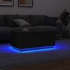 vidaXL Coffee Table with LED Lights Black Oak 90x49x40 cm