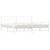 vidaXL Metal Bed Frame without Mattress with Footboard White 200x200cm
