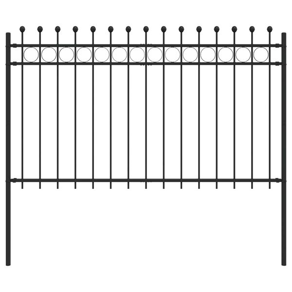 vidaXL Ring Fence Black 200 x 166 cm Powder-Coated Steel