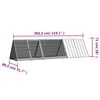vidaXL Rabbit Cage Anthracite 302.5x80.5x71 cm Galvanised Steel