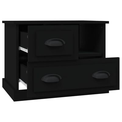 vidaXL Bedside Cabinet Black 60x39x45 cm