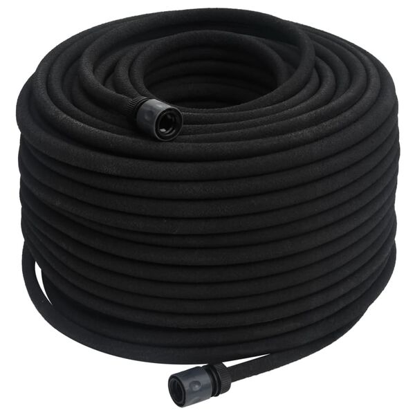 vidaXL Garden Soaker Hose Black 0.6" 50 m Rubber