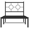 vidaXL Metal Bed Frame without Mattress with Headboard Black 80x200cm