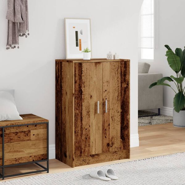 vidaXL Shoe Cabinet Old Wood 60x35x92 cm Engineered Wood